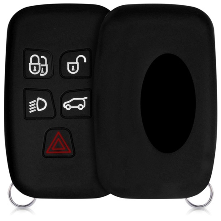 Husa Cheie Auto pentru Land Rover/Jaguar, 5 Butoane, Silicon, Negru, 42781.01