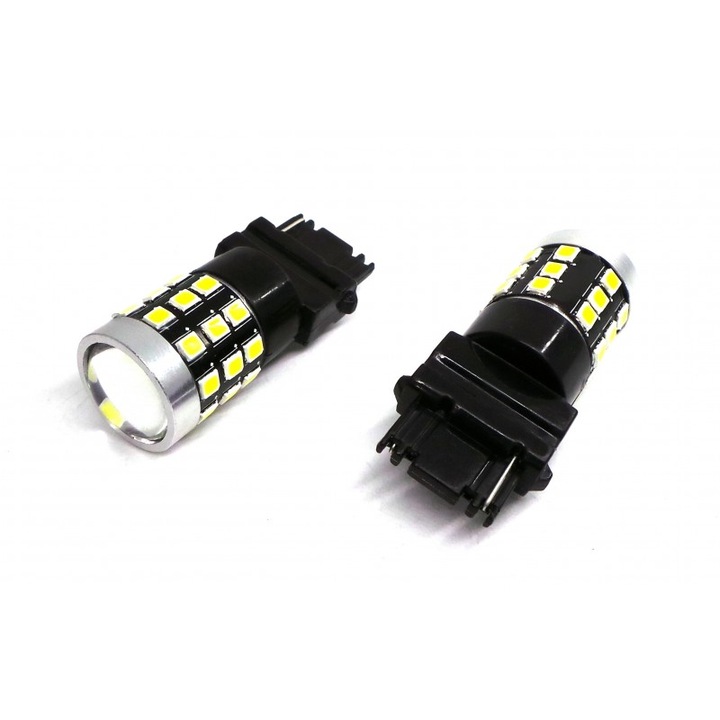P27W izzó LED 3156 12-24V CANBUS 1400lm fehér fény lencsével