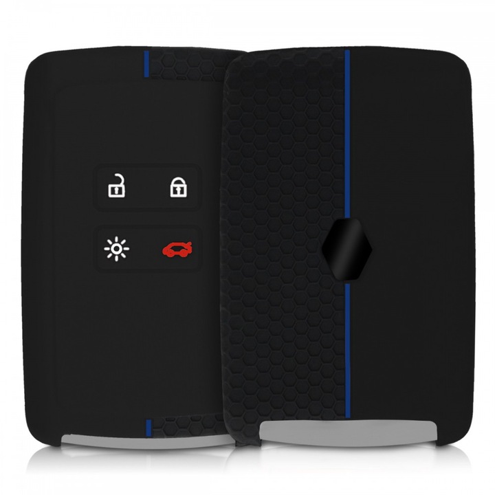 Калъф за автомобилен ключ за Renault / Dacia - 4 бутона - Keyless Go, силикон, черен, 47312.06