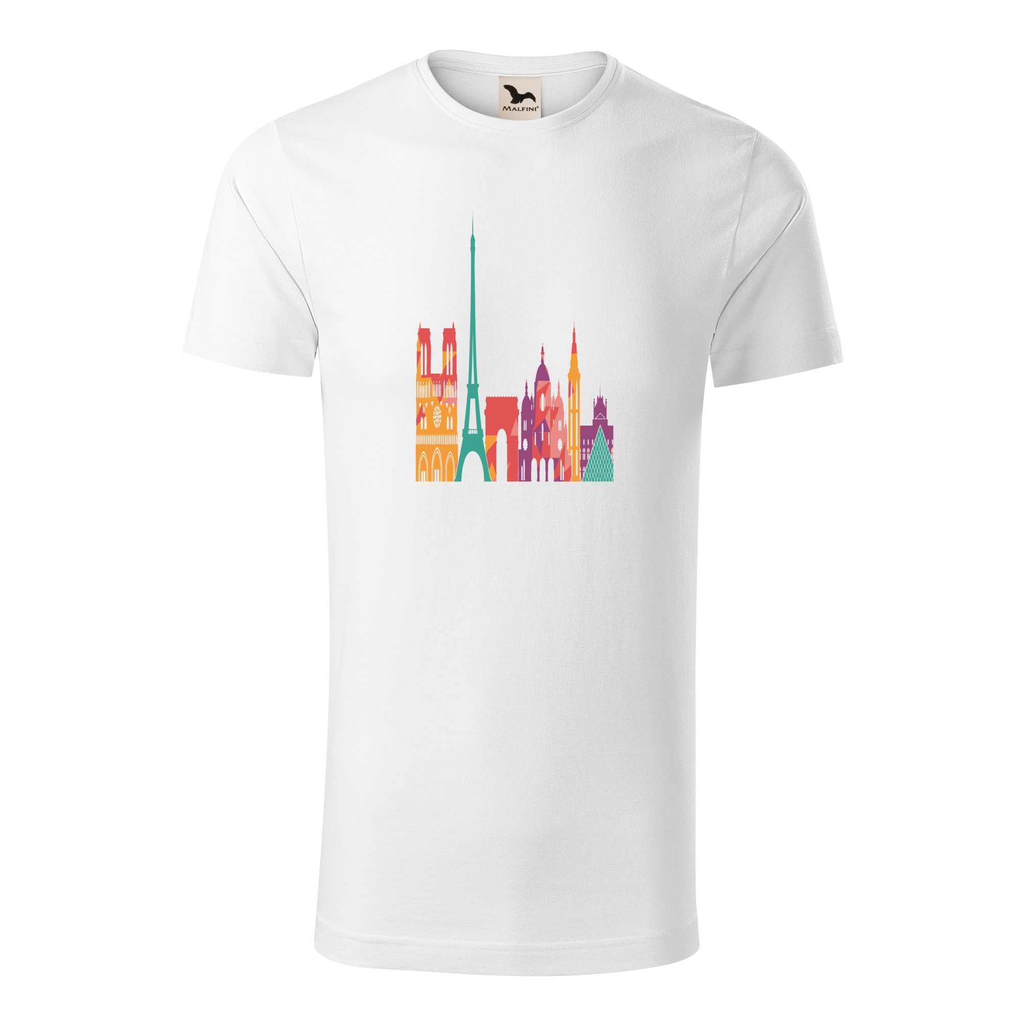 Tricou barbati clasic, Malfini, Painting in Paris, Alb, L