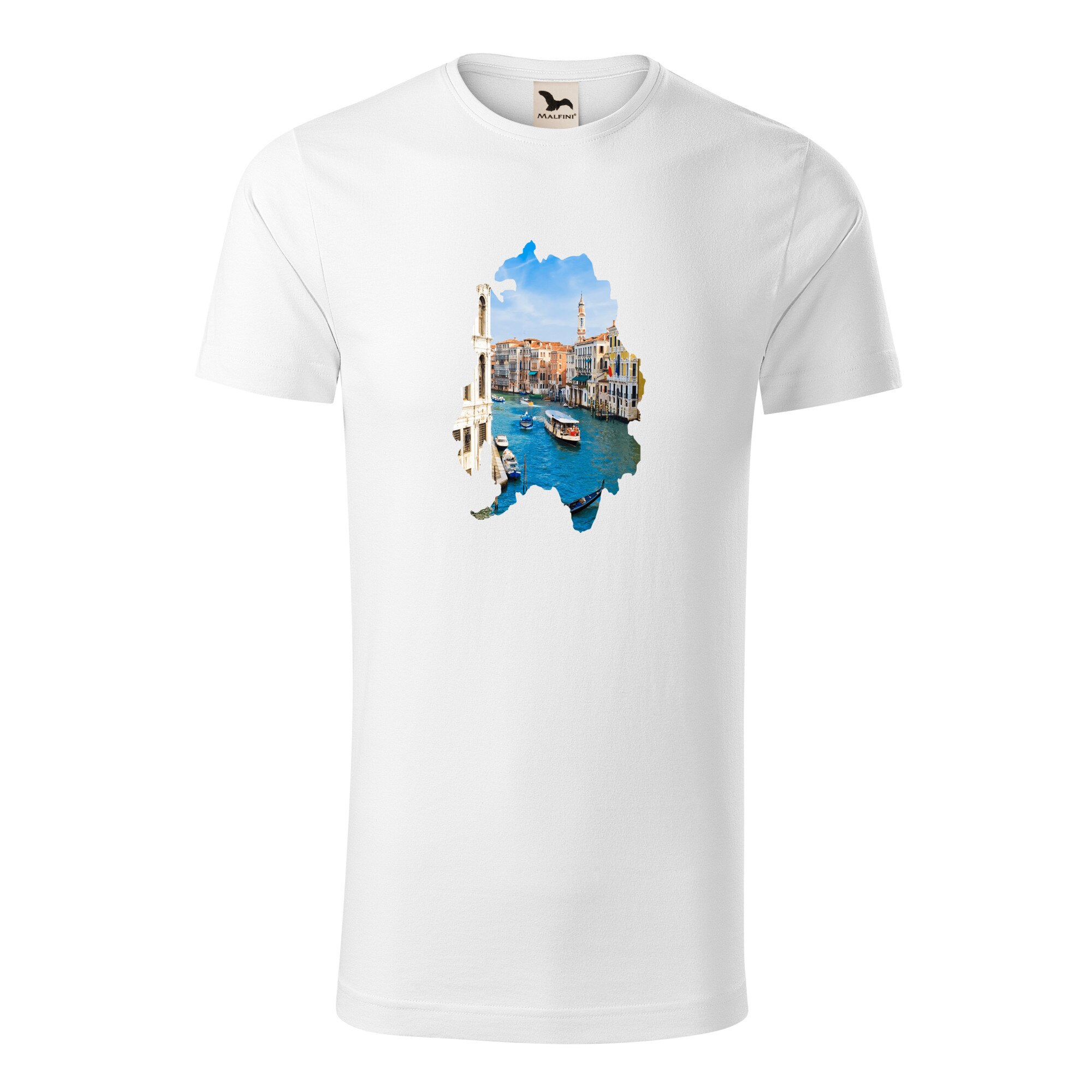 Tricou barbati clasic, Malfini, Italy, Alb, L