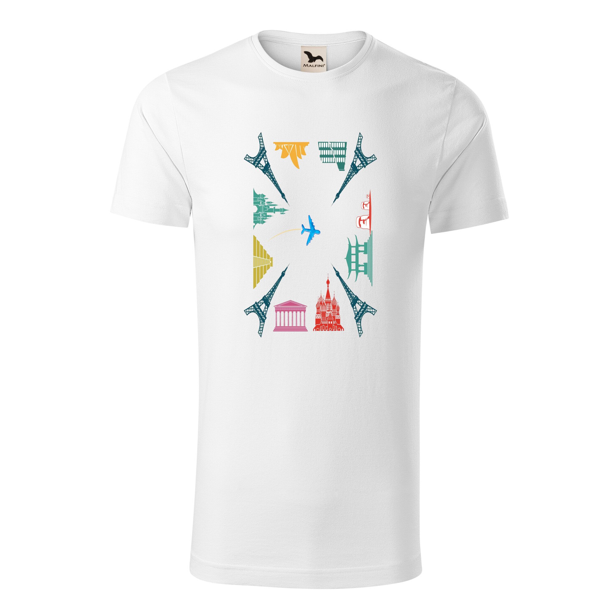 Tricou barbati clasic, Malfini, Square World, Alb, XL