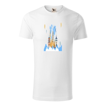 Tricou barbati clasic, Malfini, See The World, Alb, S Tricou barbati clasic, Malfini, See The World, Alb, S