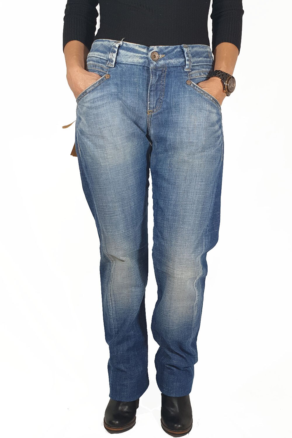 Blugi Gas,albastru decolorat, clasic,29