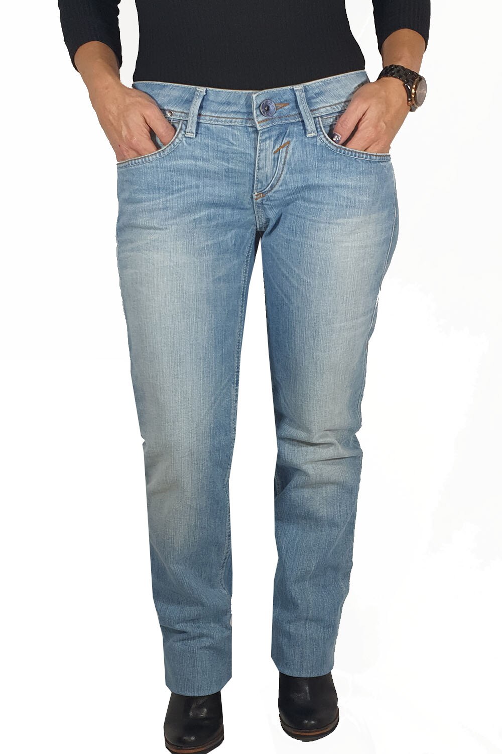 Blugi Gas,albastru deschis decolorat, clasic,29