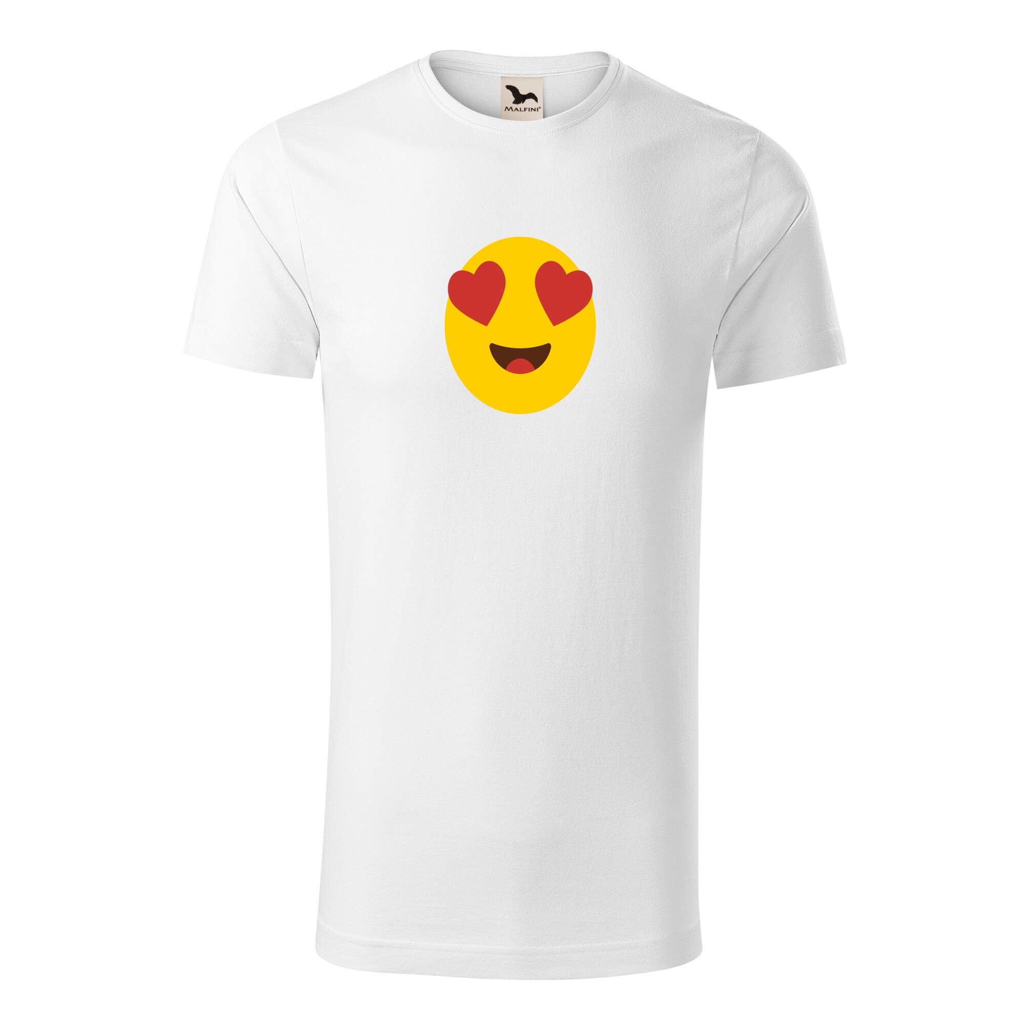 Tricou barbati clasic, Malfini, Emoji Heart Eyes Face, Alb, S