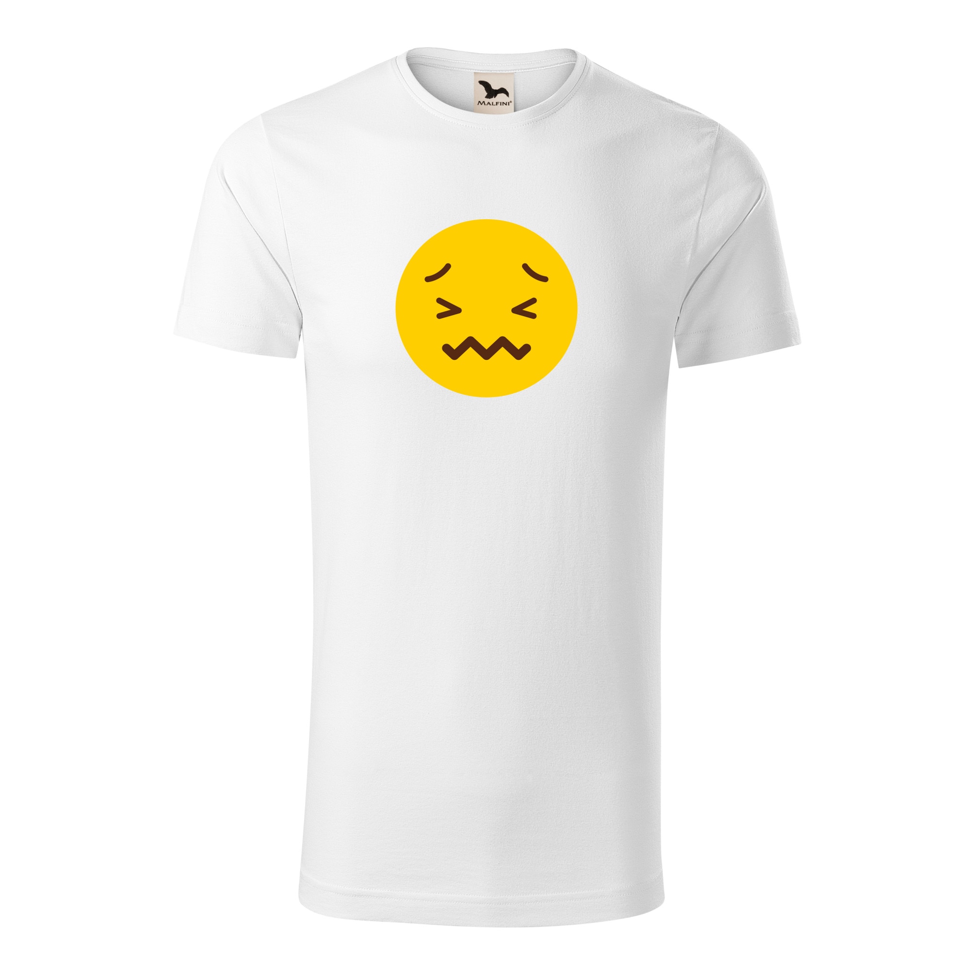 Tricou barbati clasic, Malfini, Emoji Not Feeling Good Face, Alb, S