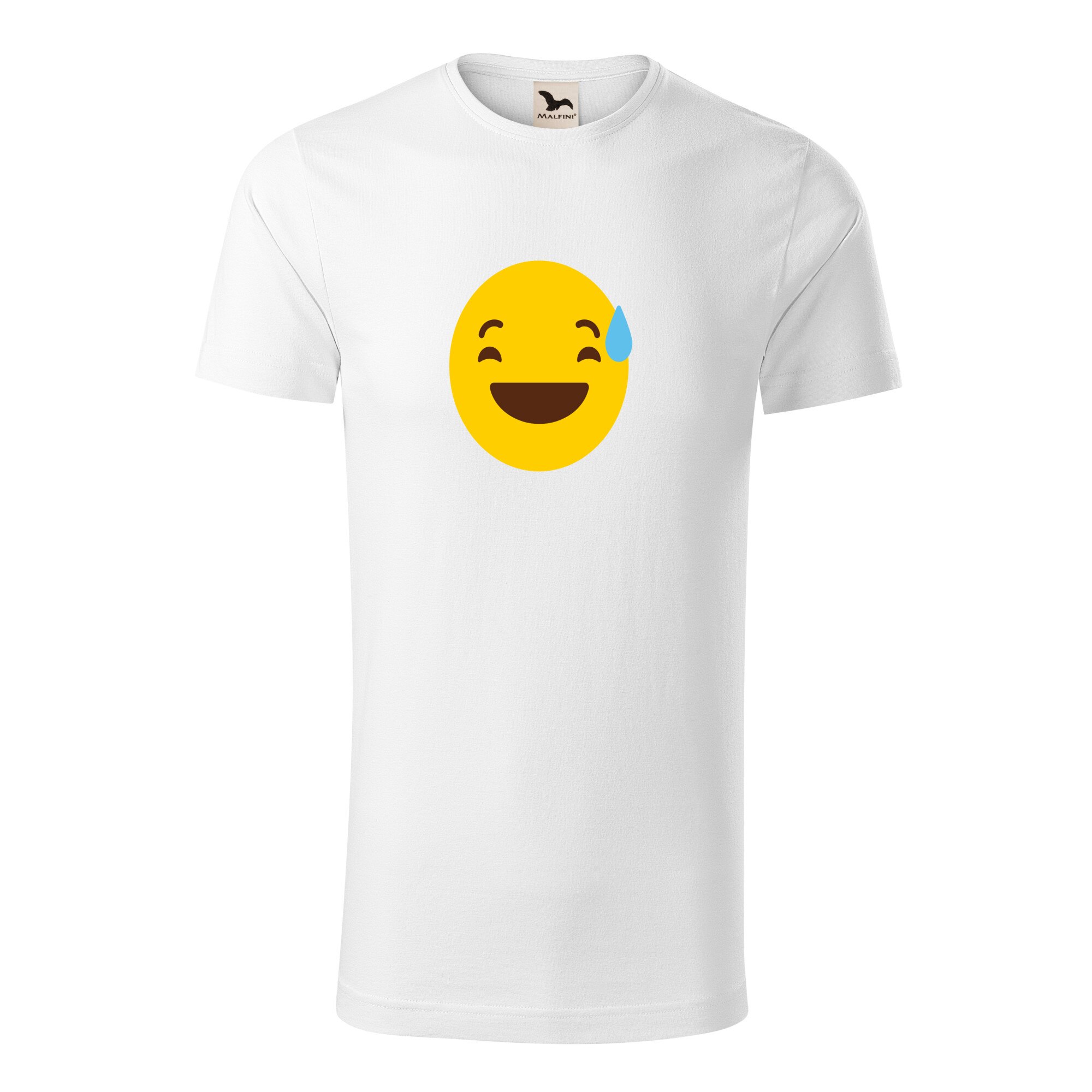 Tricou barbati clasic, Malfini, Emoji Feeling Weird Face, Alb, S