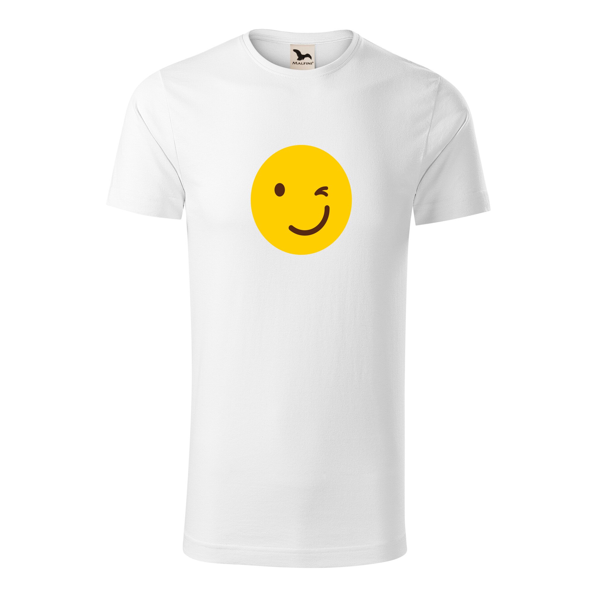 Tricou barbati clasic, Malfini, Emoji Ok Face, Alb, 2XL