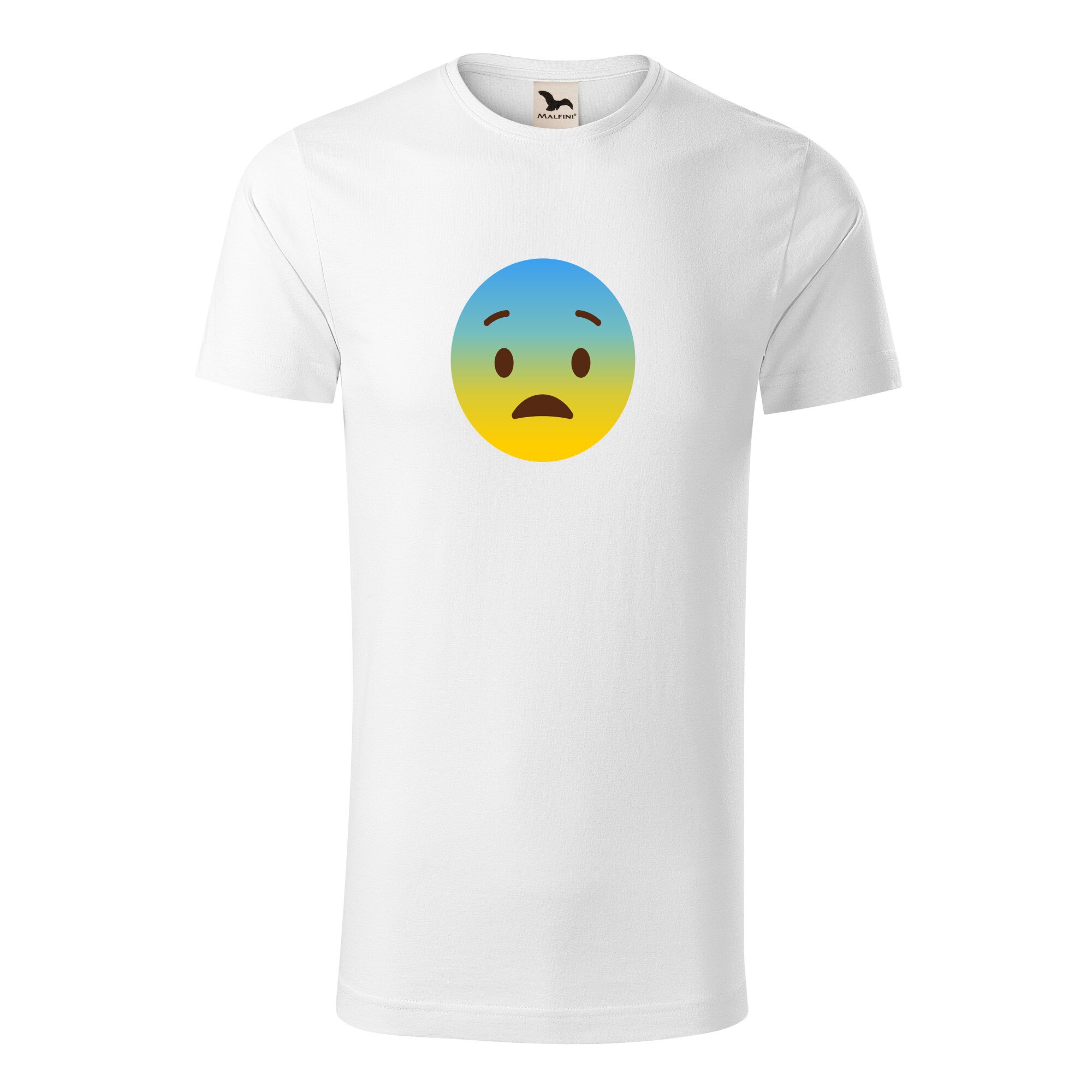 Tricou barbati clasic, Malfini, Emoji Scared Face, Alb, 2XL