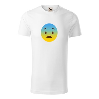 Tricou barbati clasic, Malfini, Emoji Scared Face, Alb, 2XL Tricou barbati clasic, Malfini, Emoji Scared Face, Alb, 2XL