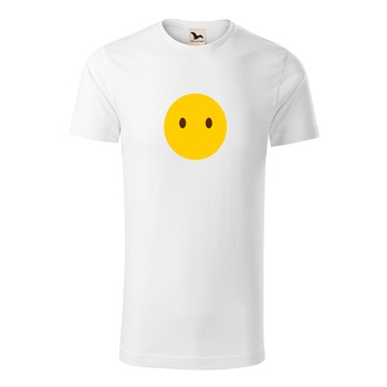 Tricou barbati clasic, Malfini, Emoji Silent Face, Alb, 2XL Tricou barbati clasic, Malfini, Emoji Silent Face, Alb, 2XL