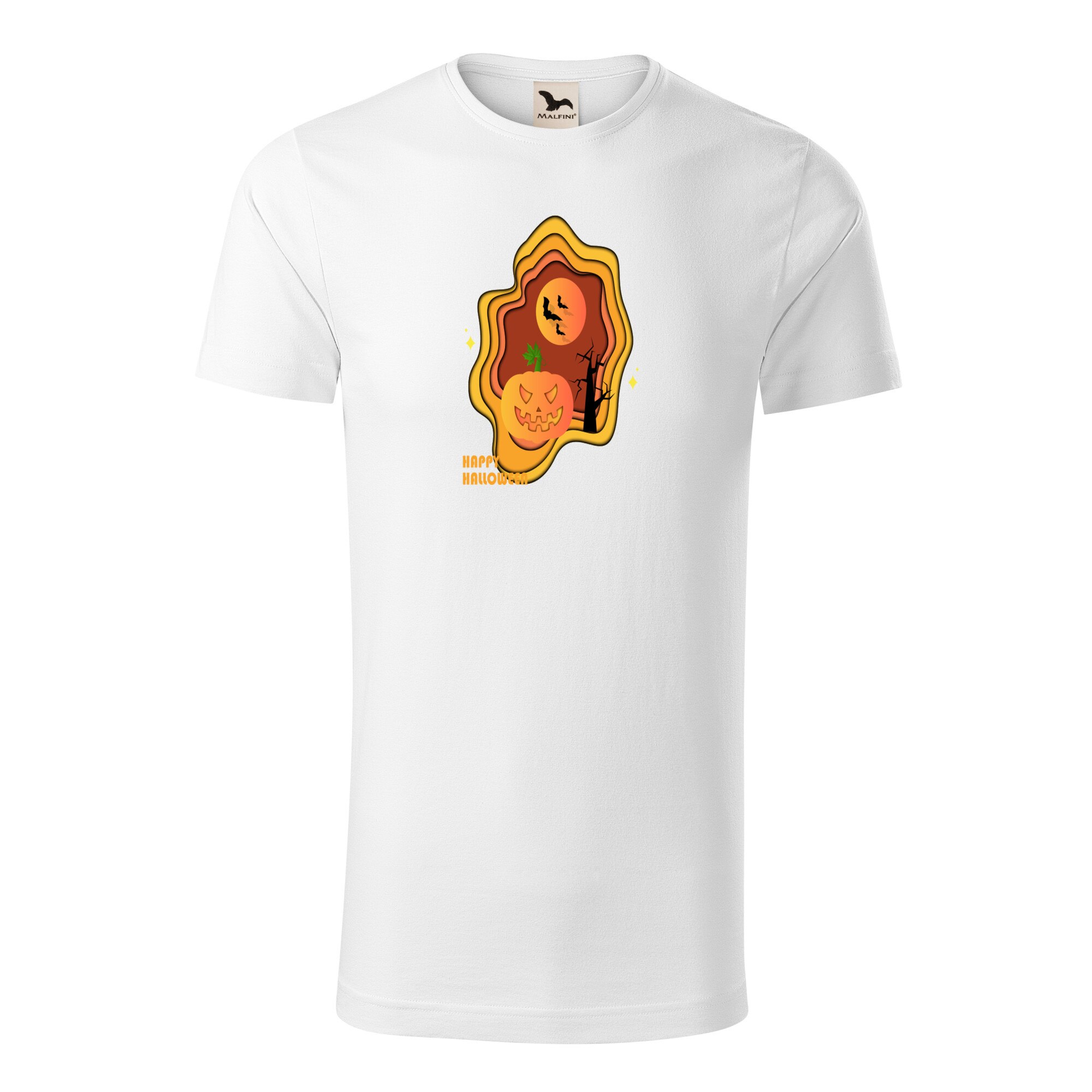 Tricou barbati clasic, Malfini, Happy Halloween, Alb, 2XL