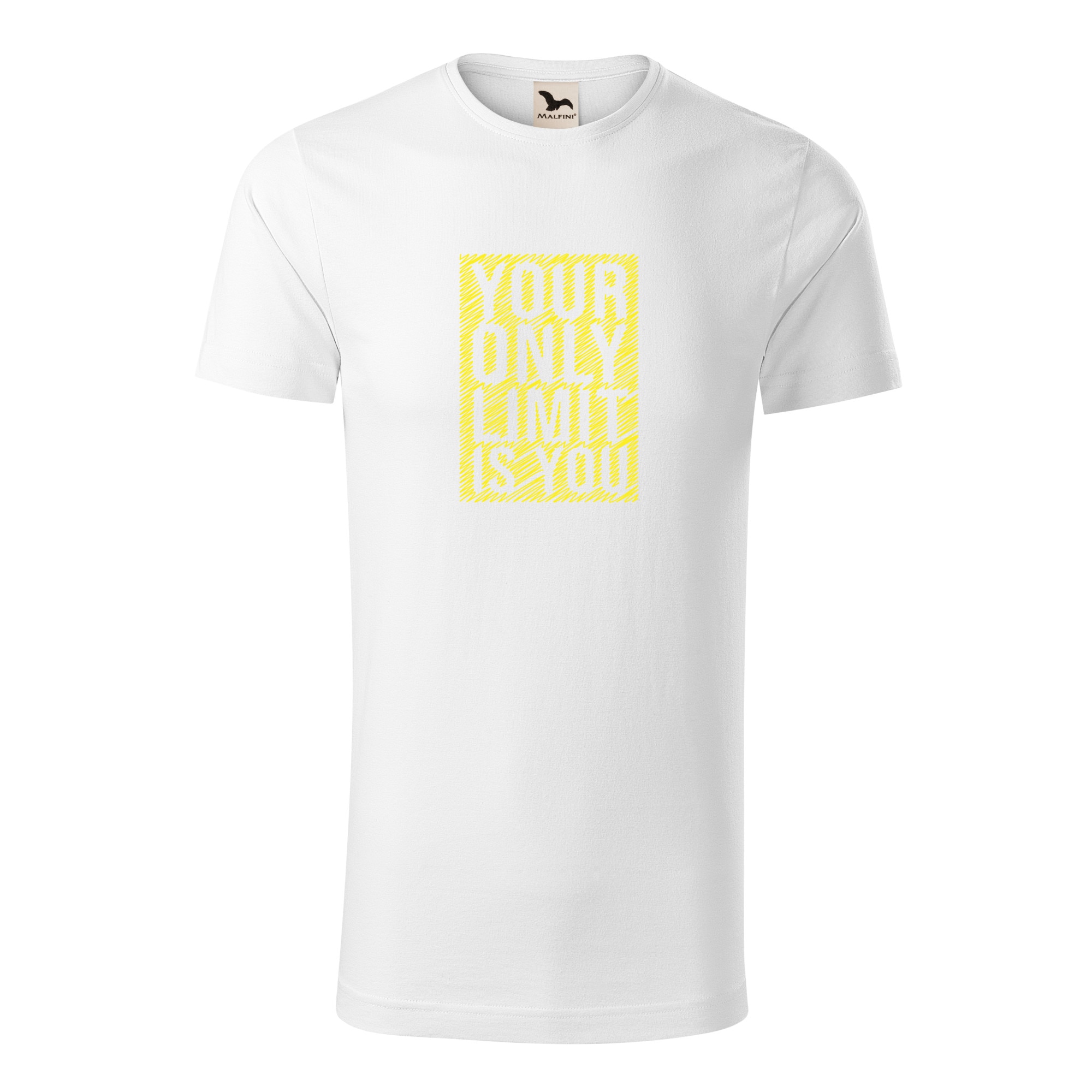 Tricou barbati clasic, Malfini, Your only limit is you, Alb, S