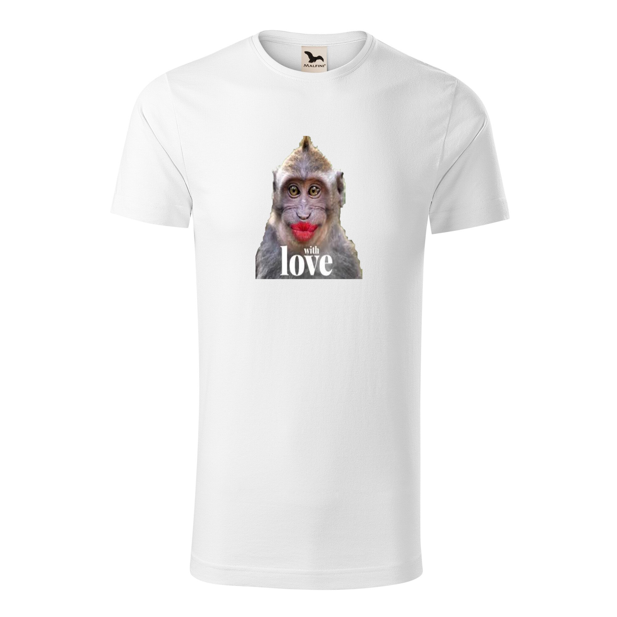 Tricou barbati clasic, Malfini, Monkey Love, Alb, 2XL