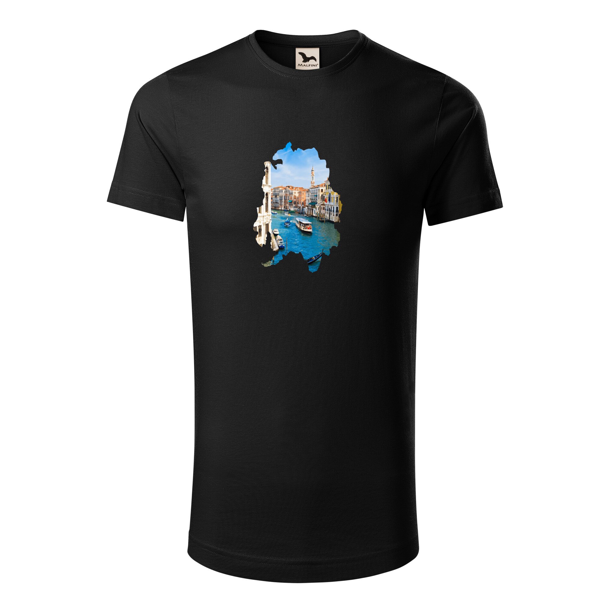 Tricou barbati clasic, Malfini, Italy, Negru, S