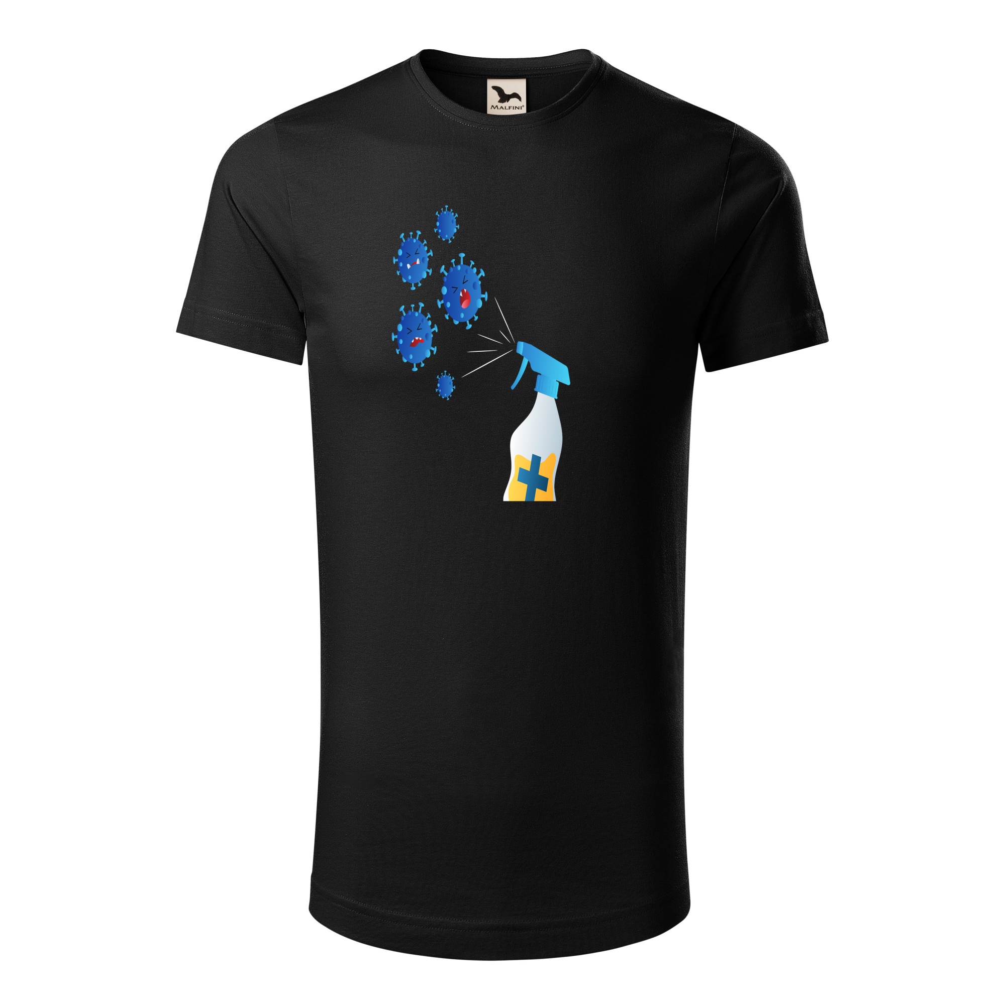 Tricou barbati clasic, Malfini, Kill Covid, Negru, S