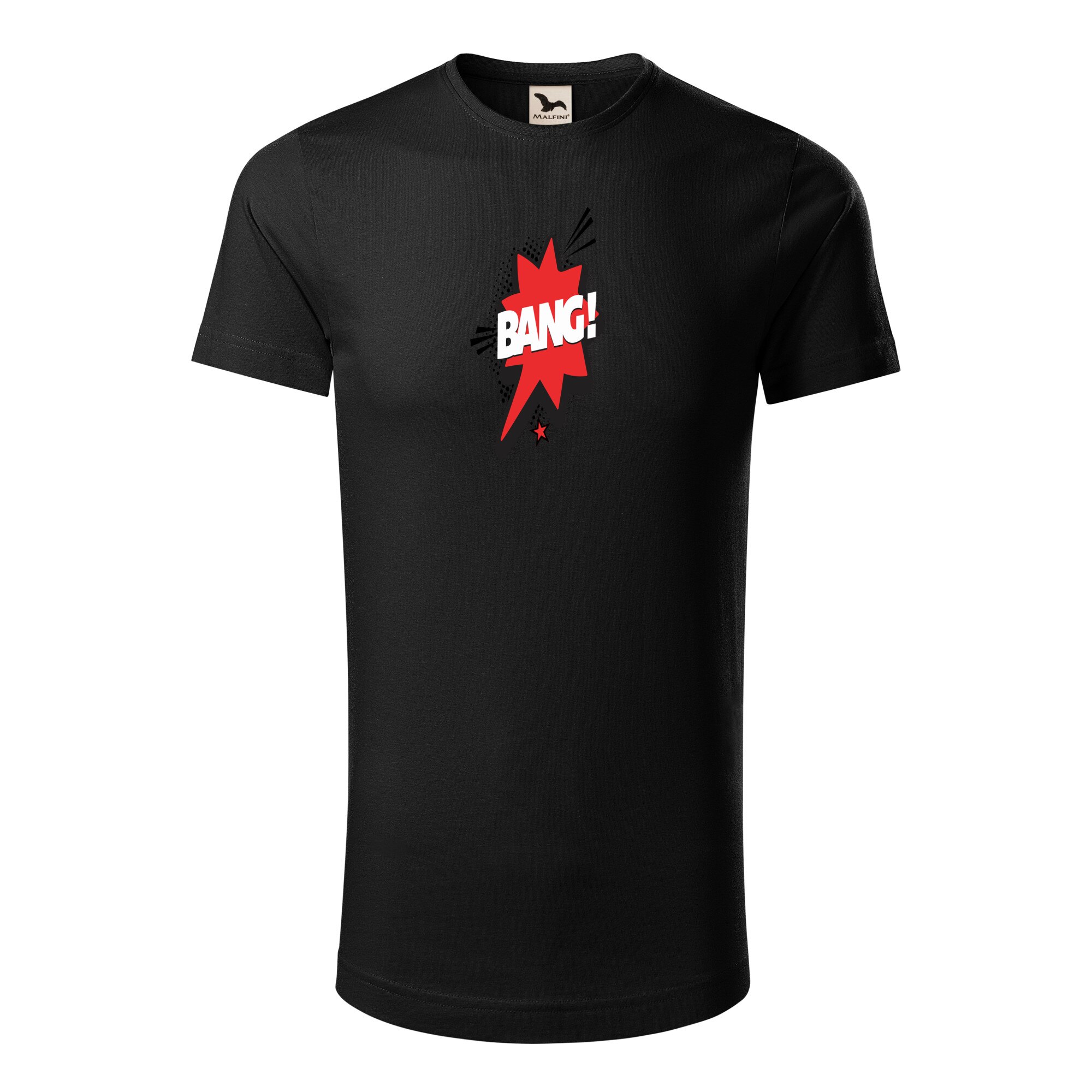 Tricou barbati clasic, Malfini, Comic Bang, Negru, S