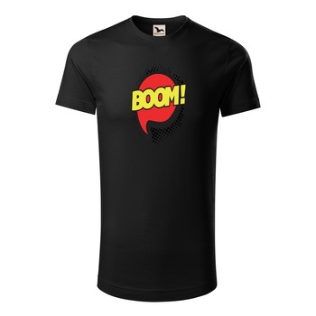 Tricou barbati clasic, Malfini, Comic Boom, Negru, S Tricou barbati clasic, Malfini, Comic Boom, Negru, S