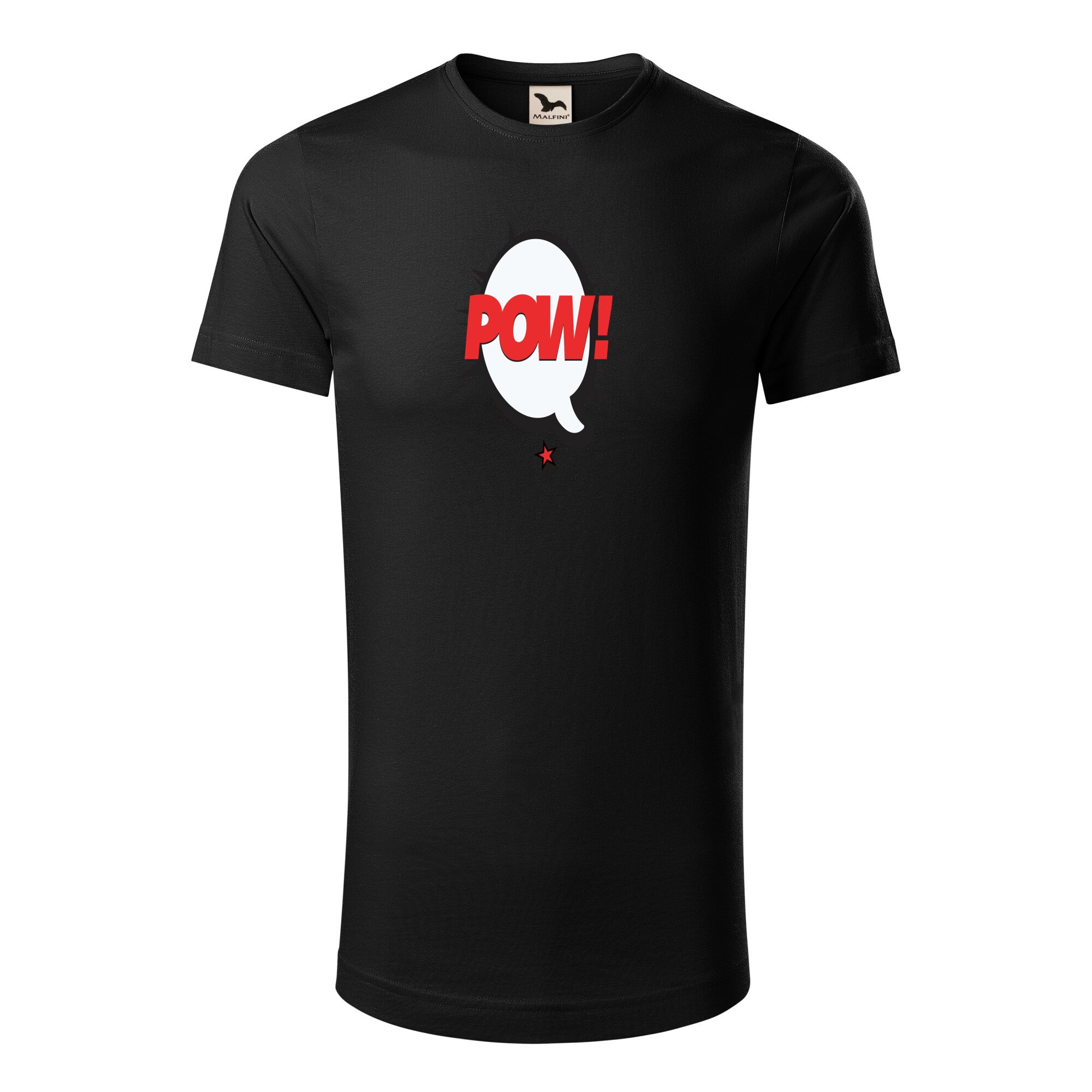 Tricou barbati clasic, Malfini, Comic Pow Red, Negru, S