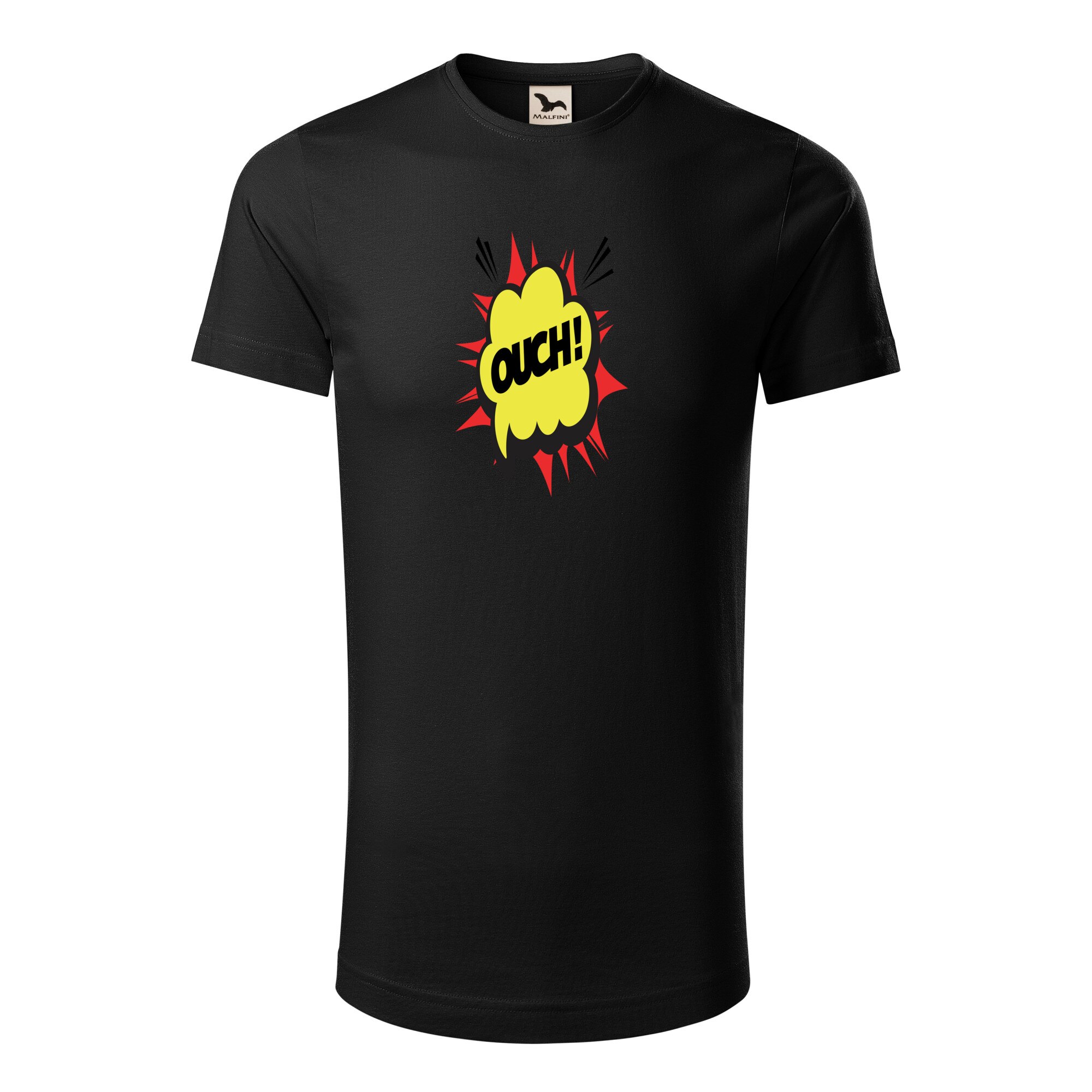 Tricou barbati clasic, Malfini, Comic Ouch, Negru, S
