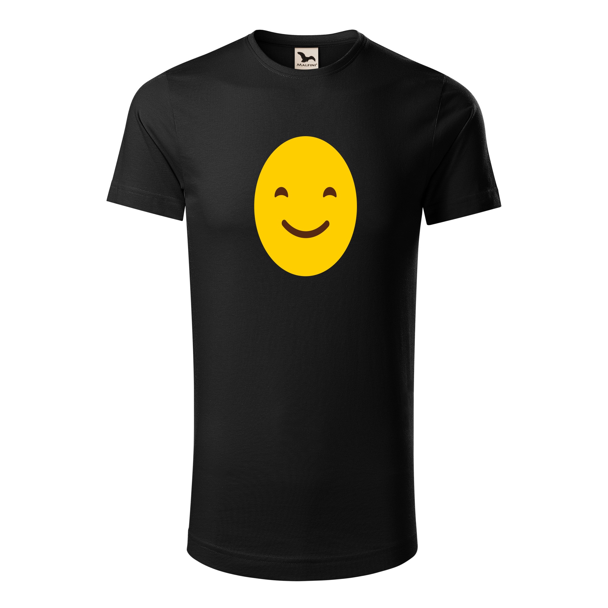 Tricou barbati clasic, Malfini, Emoji Smile Mouth Closed, Negru, S