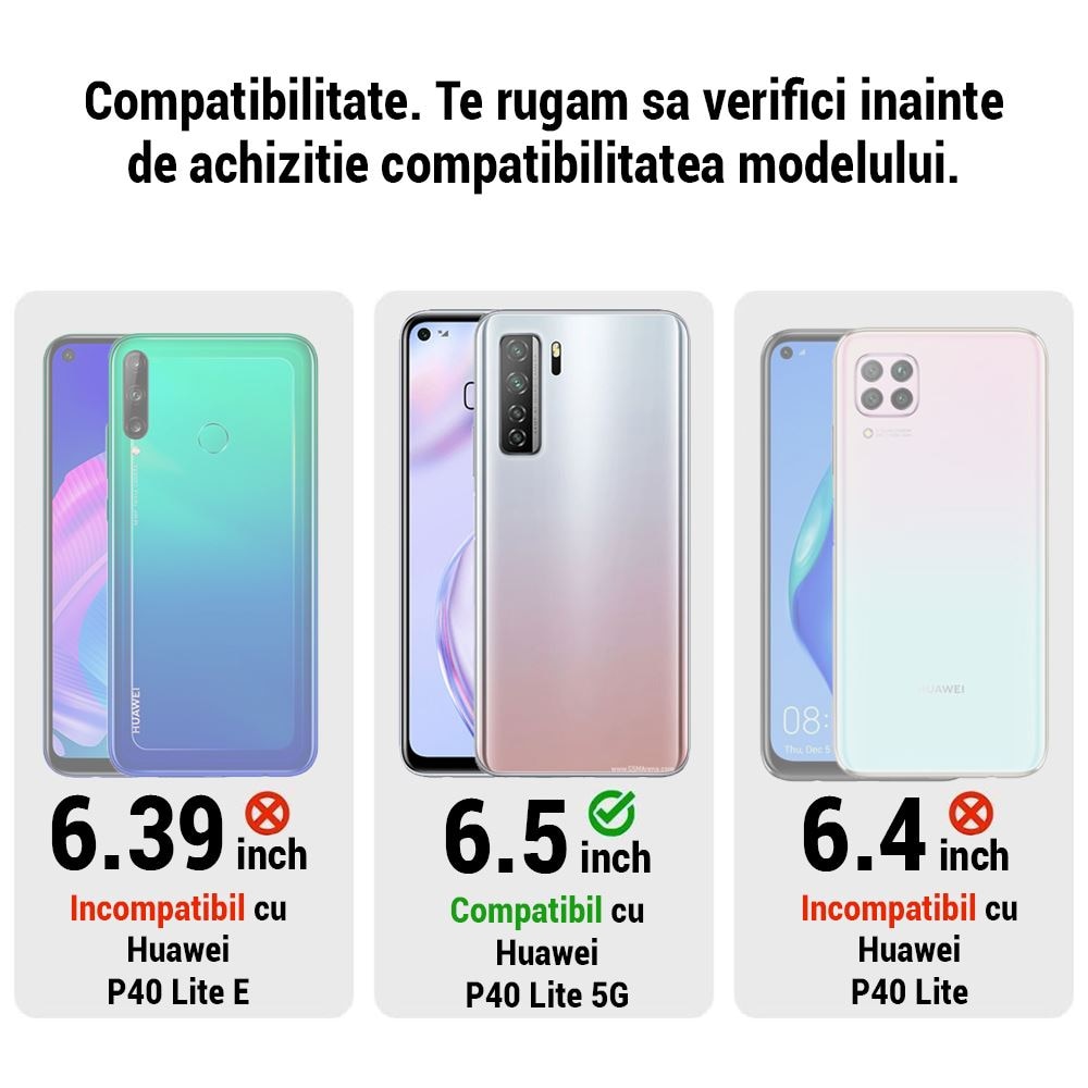 Folie Sticla Premium pentru Huawei P40 Lite 5G, 5D, Full Glue, Negru