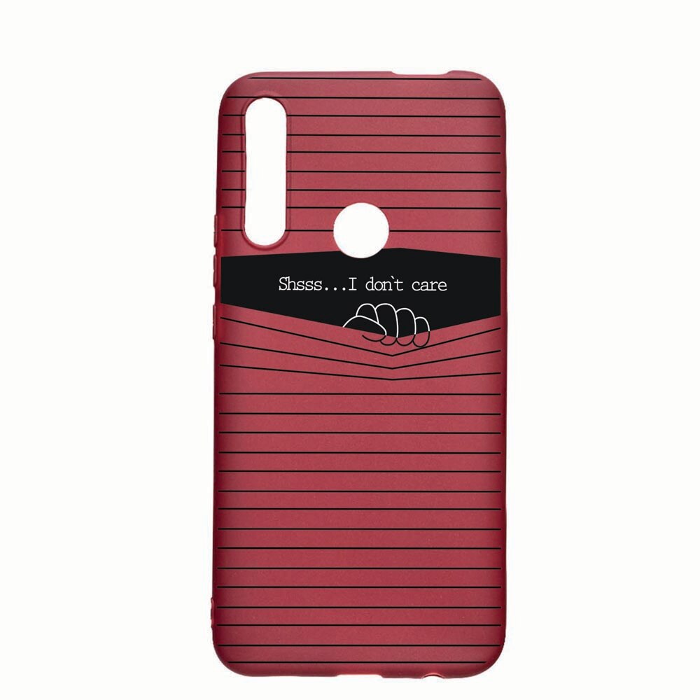 Husa Huawei P Smart Z, I Dont Care, rezistenta la uzura, anti-alunecare, din silicon Premium, Pomegranate 36