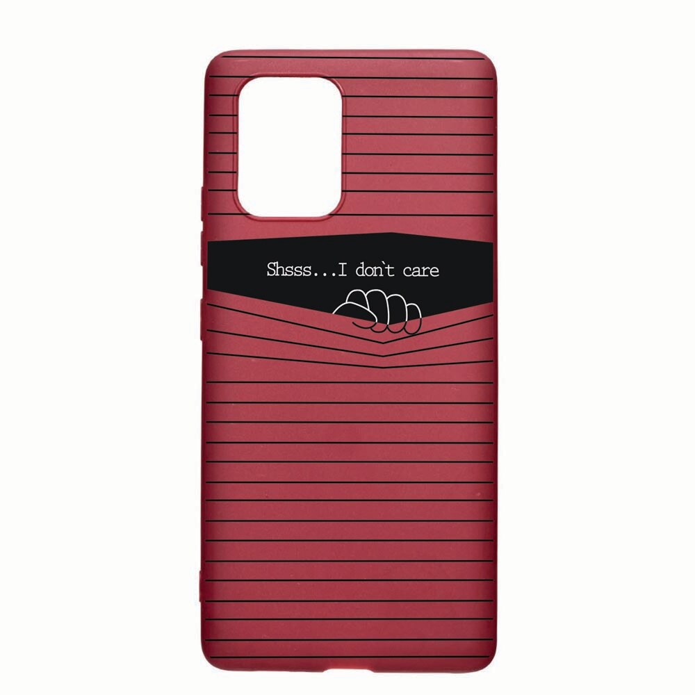 Husa Apple iPhone 11 Pro, I Dont Care, rezistenta la uzura, anti-alunecare, din silicon Premium, Pomegranate 36