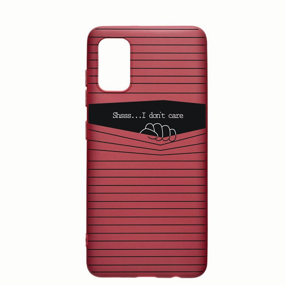 Husa Samsung Galaxy S20, I Dont Care, rezistenta la uzura, anti-alunecare, din silicon Premium, Pomegranate 36