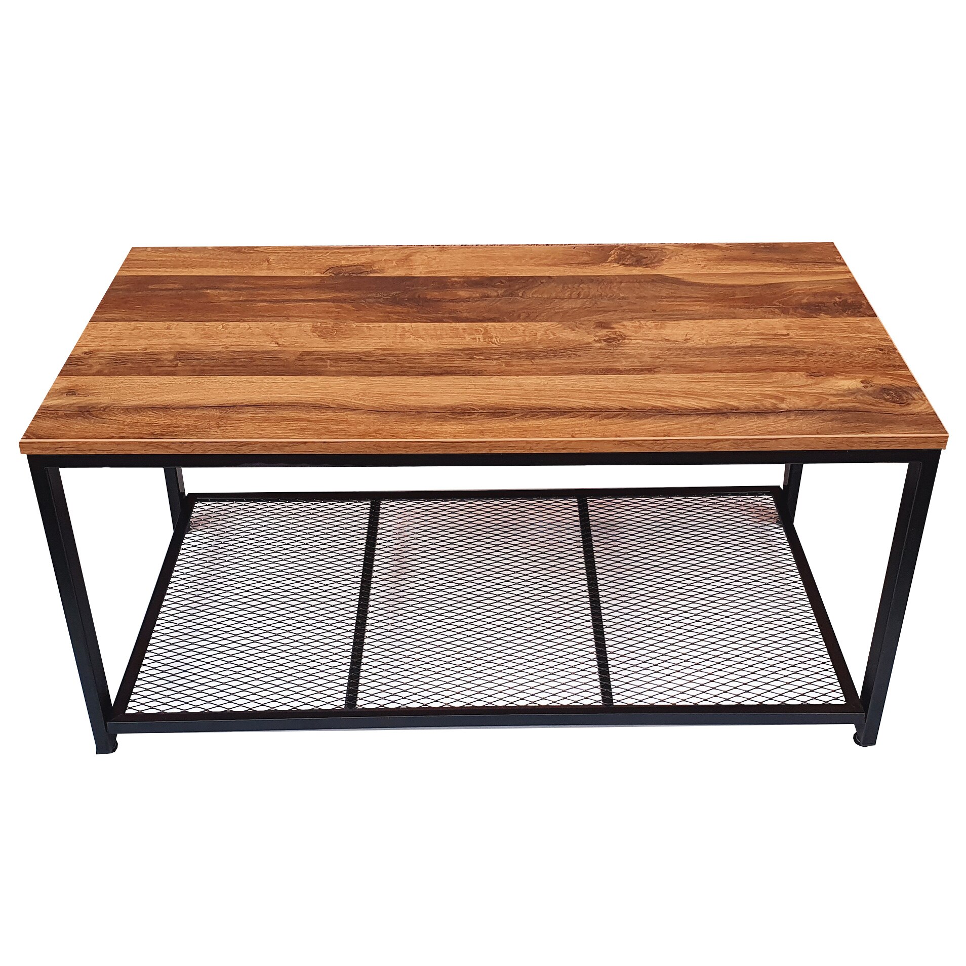 Masa cafea, 101x55x45 cm cu polita, structura metal