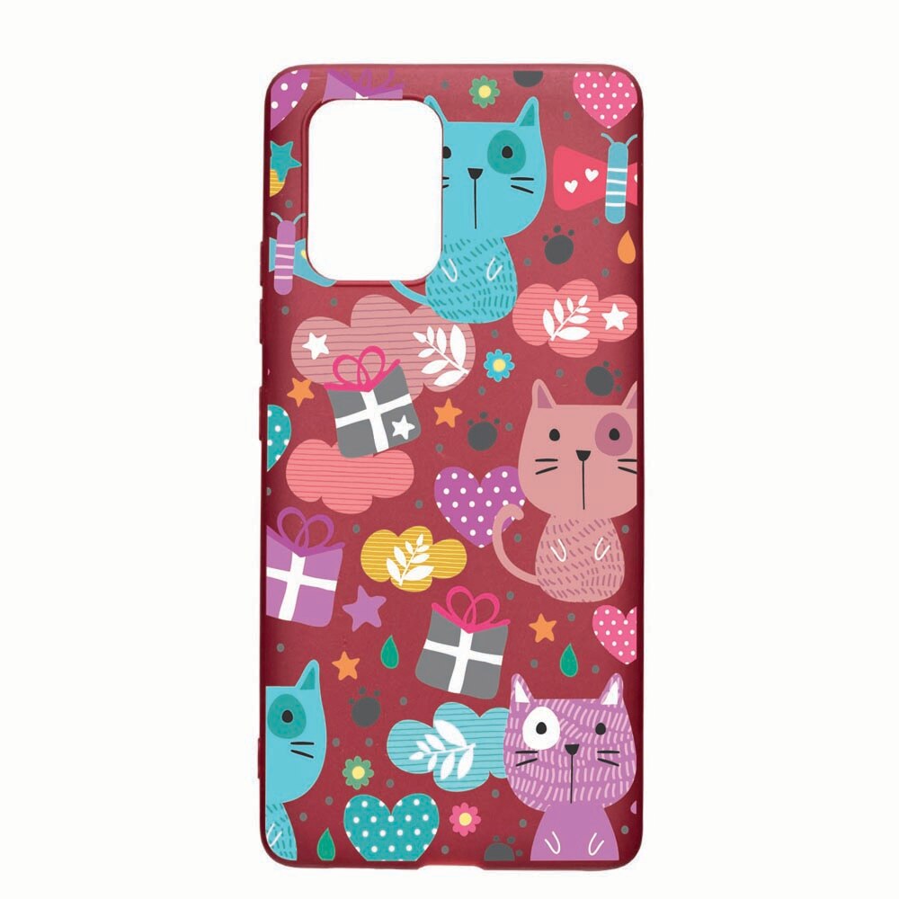 Husa Apple iPhone 11 Pro Max, Lovely Cat, rezistenta la uzura, anti-alunecare, din silicon Premium, Pomegranate 41