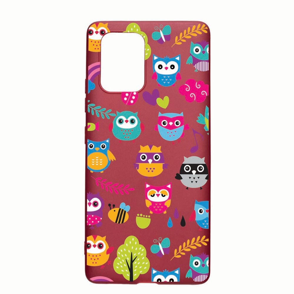 Husa Apple iPhone 11, Owl, rezistenta la uzura, anti-alunecare, din silicon Premium, Pomegranate 43