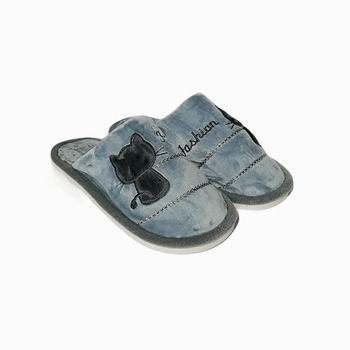 Papuci casa dama Trendd Cat, Gri, 36-37 Papuci casa dama Trendd Cat, Gri, 36-37