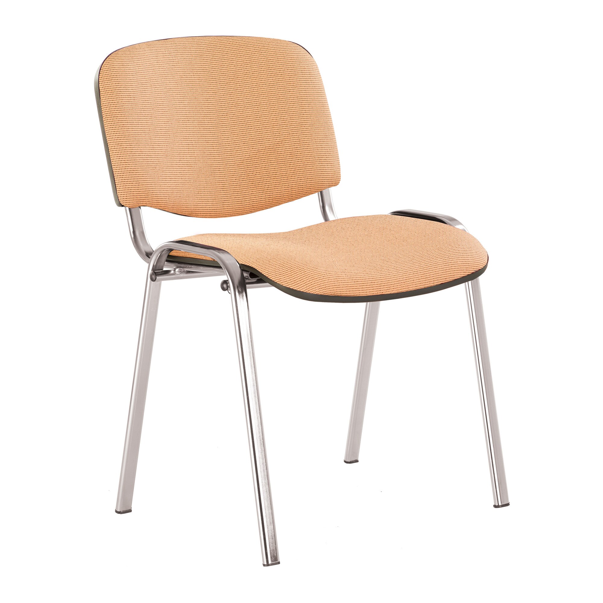 Scaun vizitator Iso, cadru cromat, textil, galben-maro