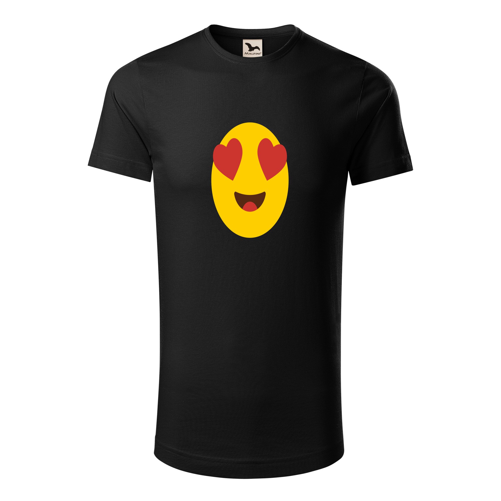 Tricou barbati clasic, Malfini, Emoji Heart Eyes Face, Negru, S