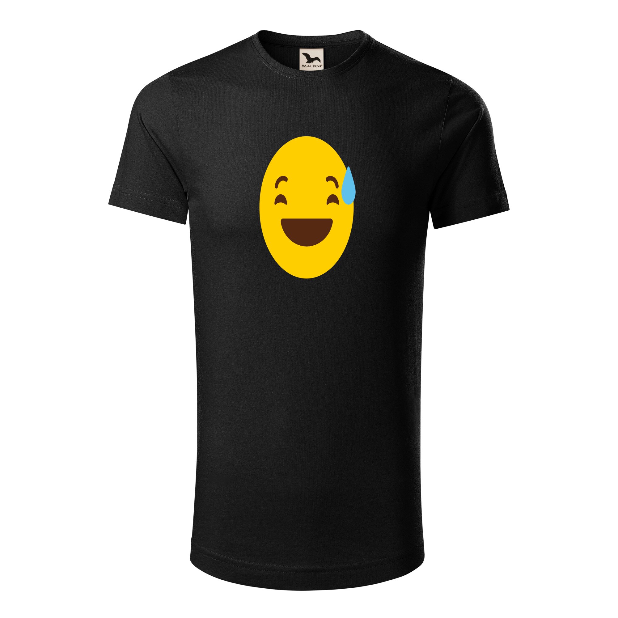 Tricou barbati clasic, Malfini, Emoji Feeling Weird Face, Negru, S