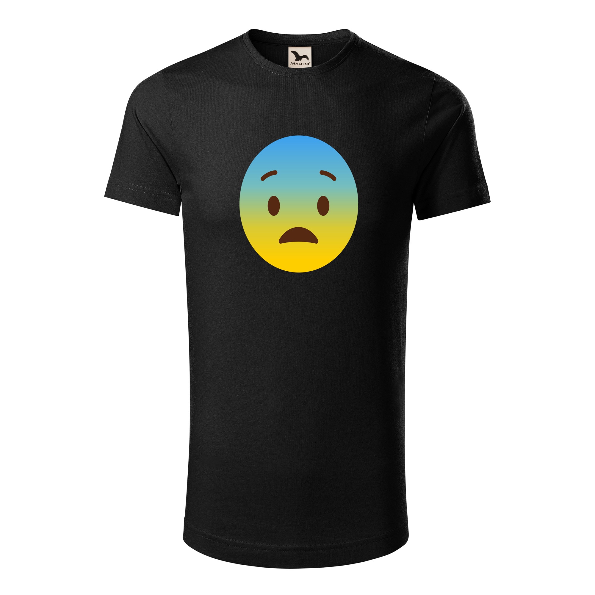 Tricou barbati clasic, Malfini, Emoji Scared Face, Negru, S