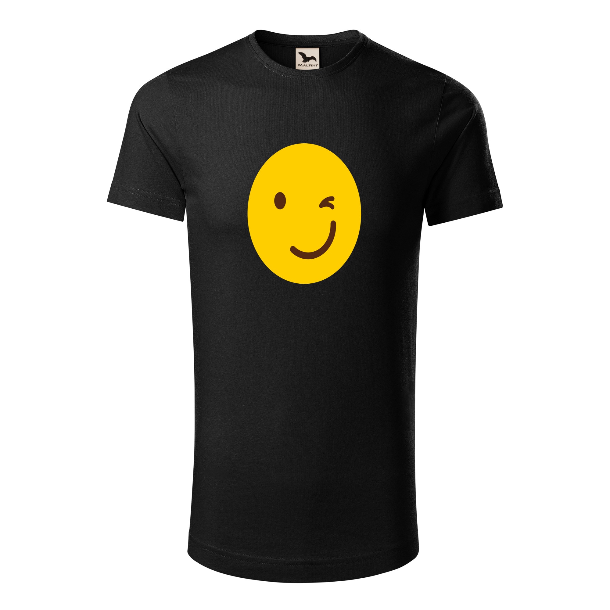 Tricou barbati clasic, Malfini, Emoji Ok Face, Negru, S