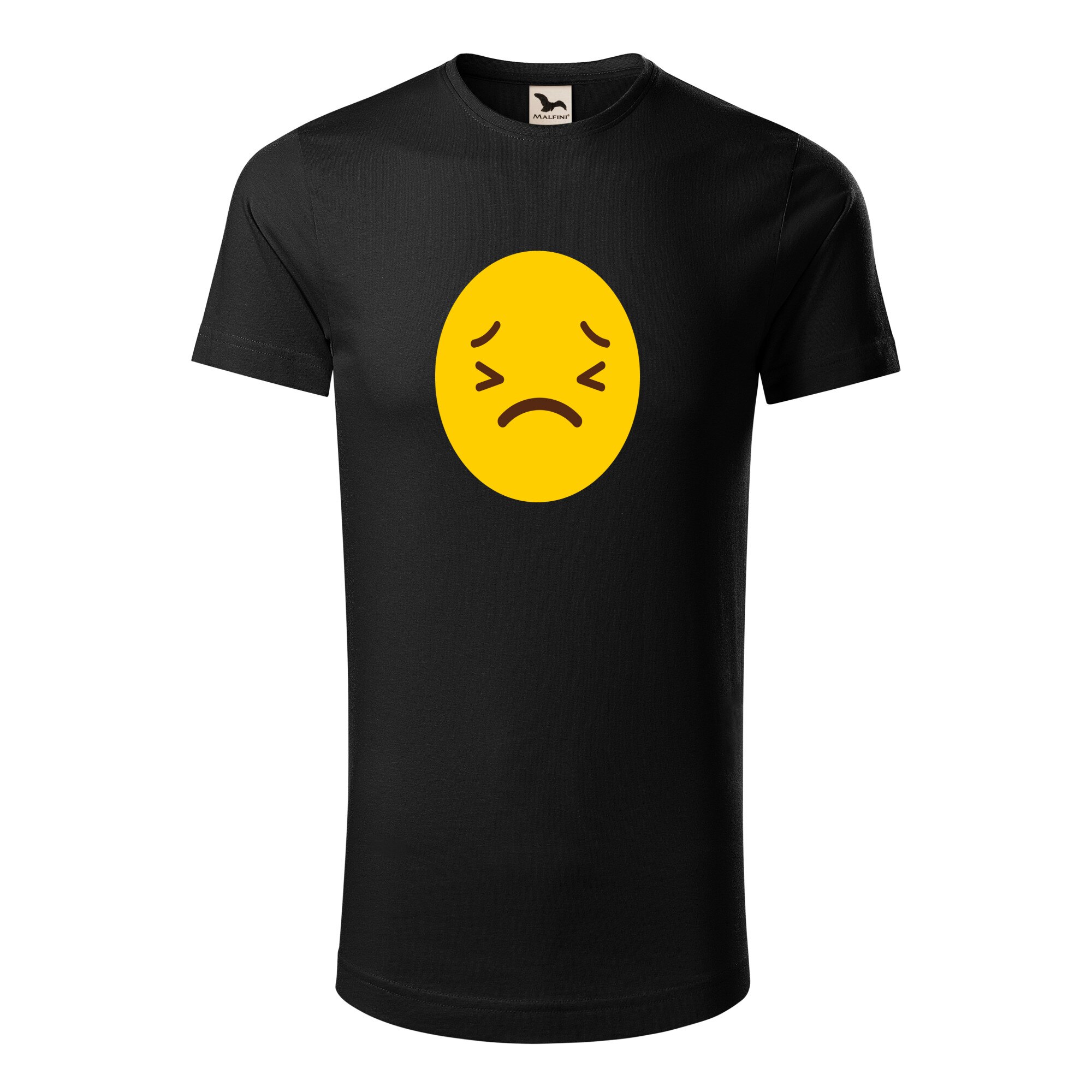 Tricou barbati clasic, Malfini, Emoji Depressed Face, Negru, S