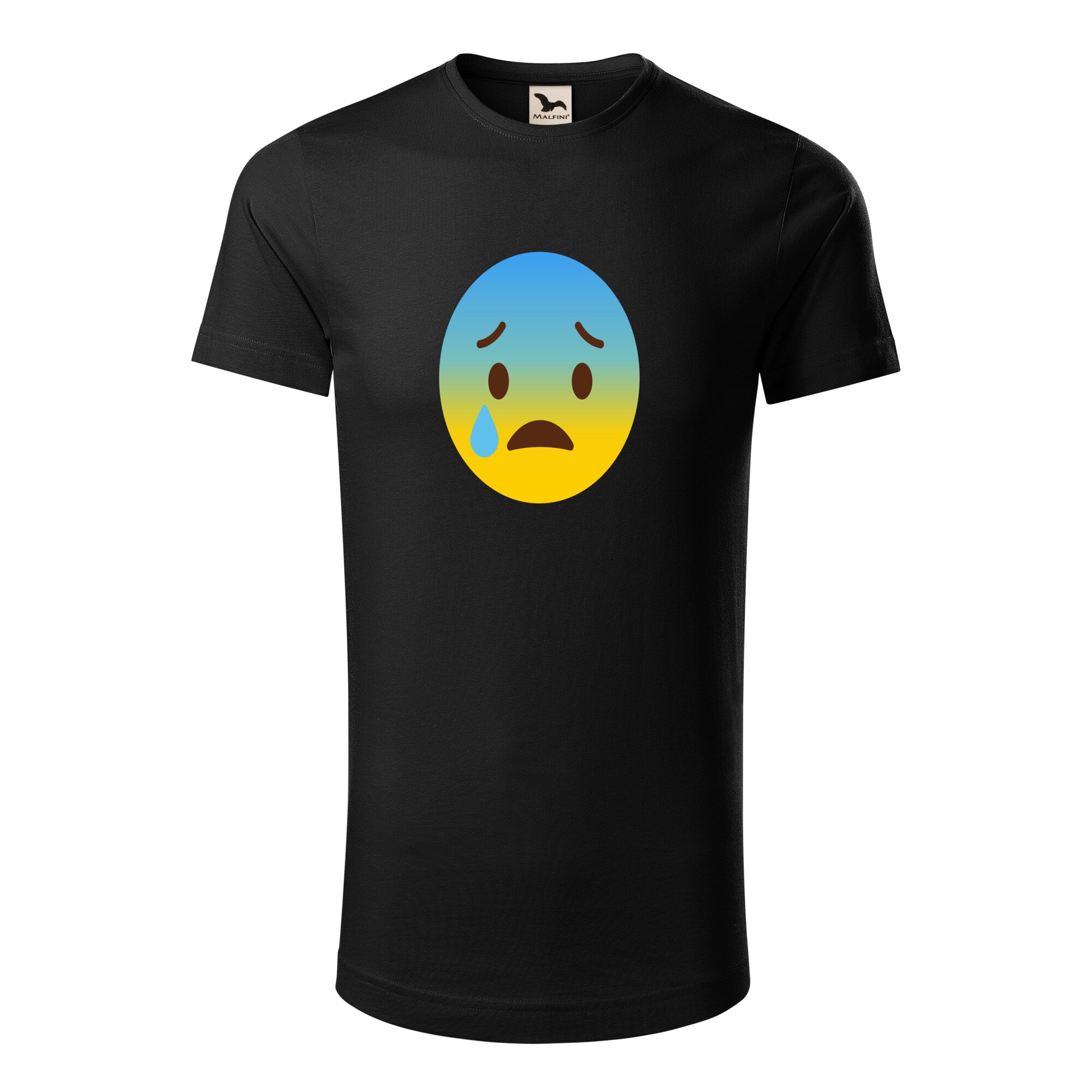 Tricou barbati clasic, Malfini, Emoji Blush and Sad Face, Negru, S