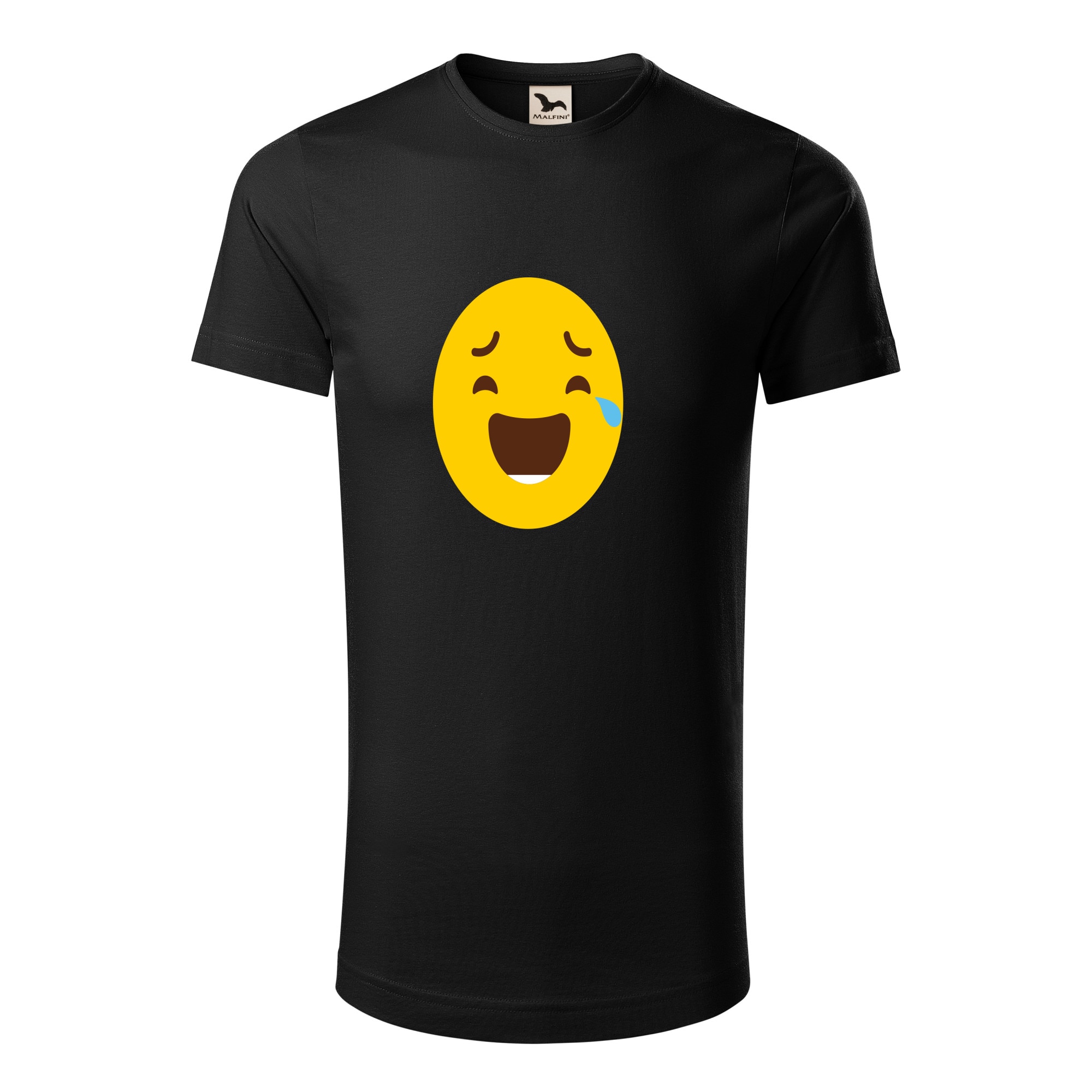 Tricou barbati clasic, Malfini, Emoji Laughing with Joy Face, Negru, S