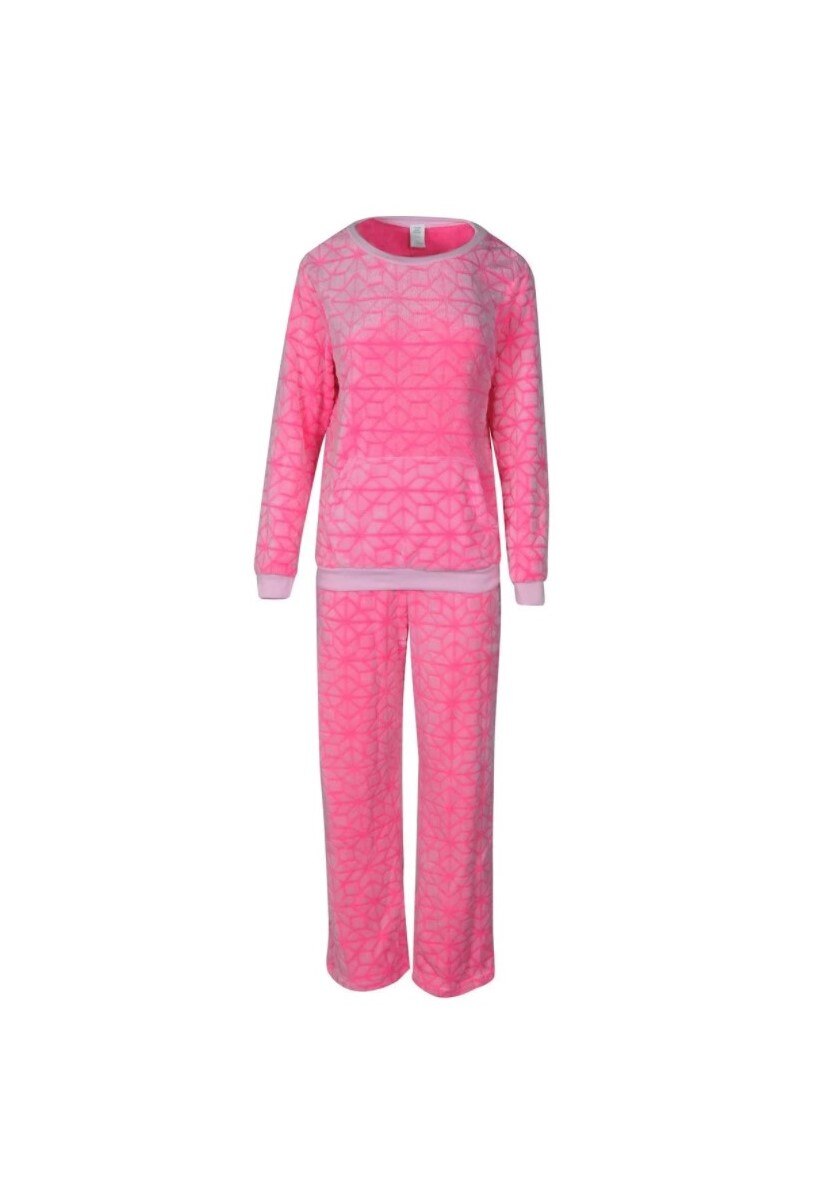 Pijama dama pufoasa si calduroasa, Zola®, cu forme geometrice, Roz, S-M