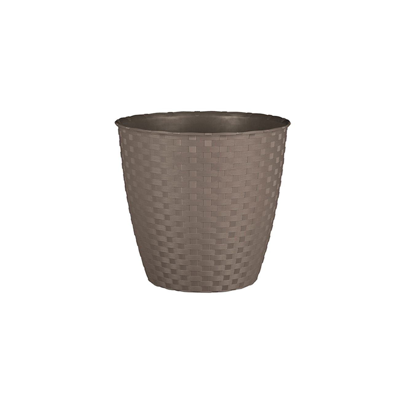 Ghiveci tip ratan, diametru 29 cm, gri