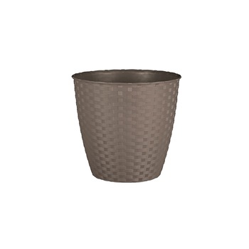 Ghiveci tip ratan, diametru 29 cm, gri Ghiveci tip ratan, diametru 29 cm, gri