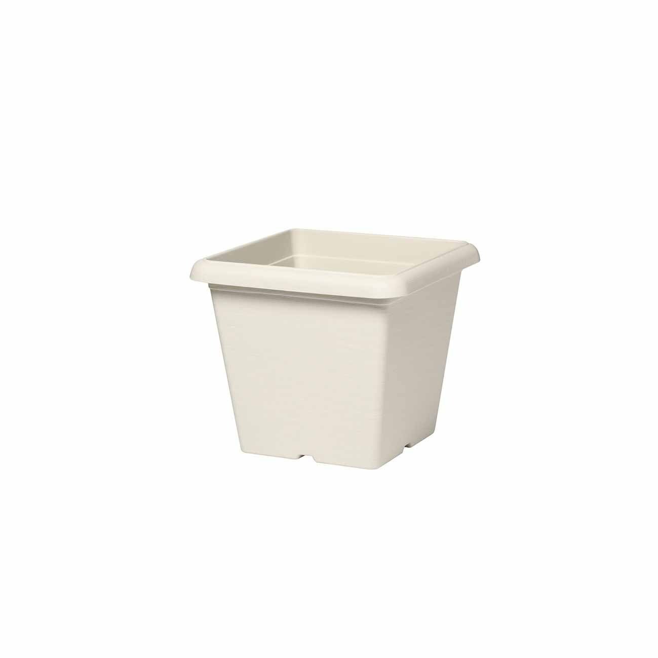 Ghiveci cu farfurie, Terrae dimensiune 20x20 cm, alb piatra