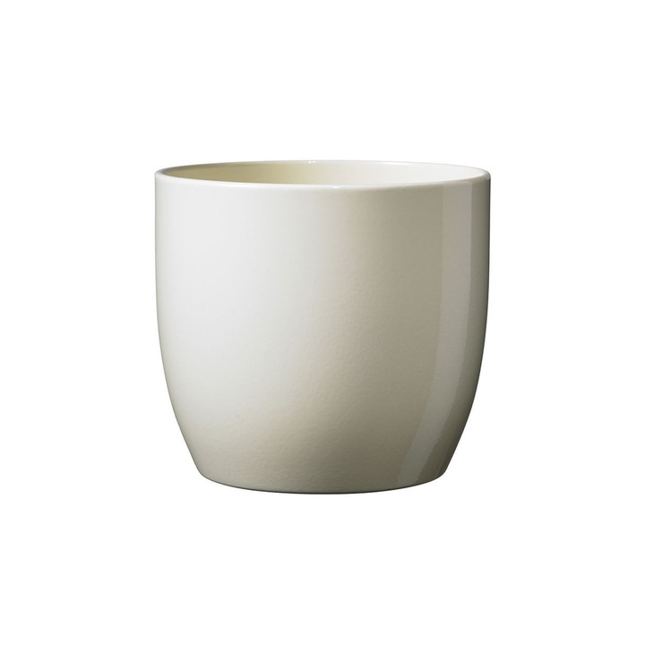 Ghiveci ceramica, Basel, diametru 24 cm, crem mat