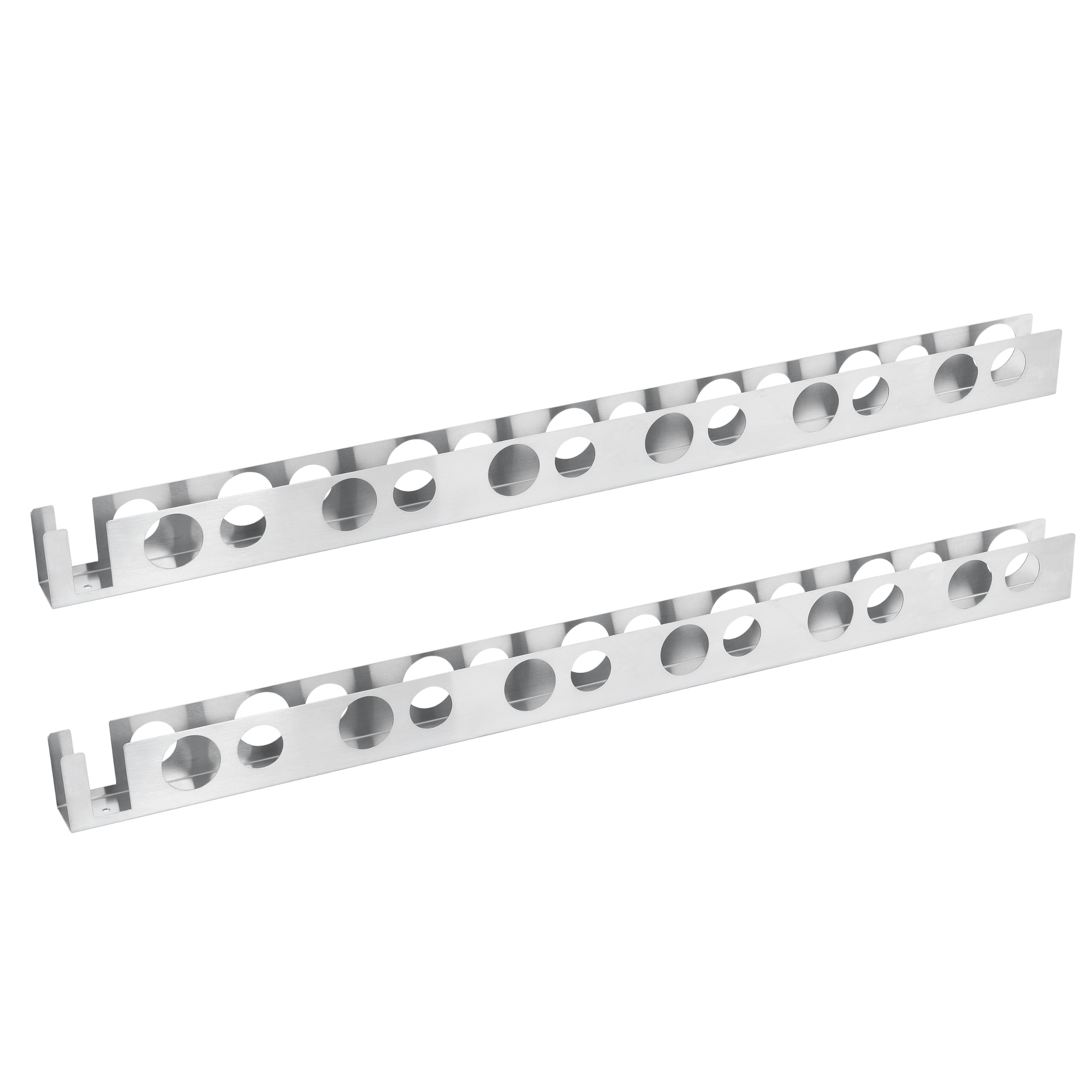 Raft suport pentru sticle cu vin Pfalz 24, en.casa, 200 x 5 x 7 cm, otel inoxidabil, argintiu, pentru 24 sticle cu vin