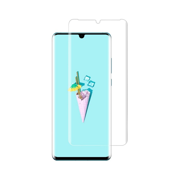 Folie de protectie ecran Hydrogel din silicon, TPU, Huawei P30 Pro, acopera tot ecranul, transparenta