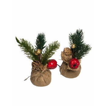 Set 2 saculeti decorativi pentru Craciun, Atelier, Plastic, 17cm Set 2 saculeti decorativi pentru Craciun, Atelier, Plastic, 17cm